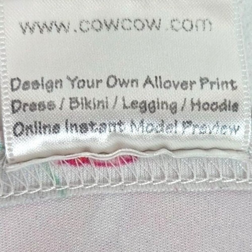 COW COW Girl's White Ocean Fish Beach Print Short Sleeve Skater Dress Size Small - Picture 6 of 6